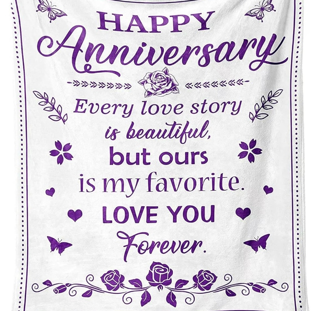 Happy Anniversary throw blanket